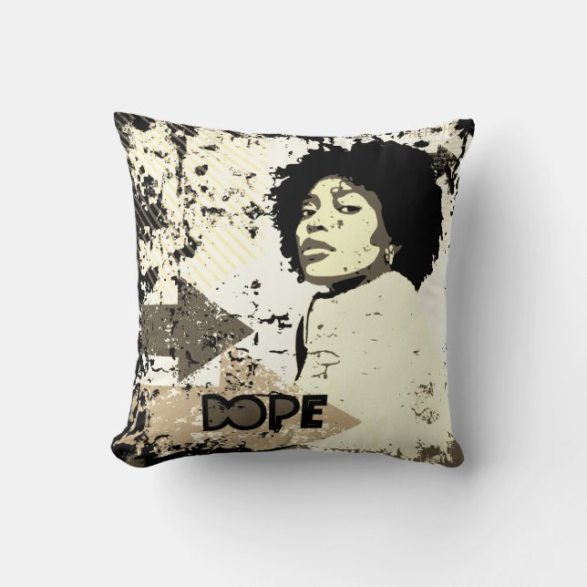 Oreiller décoratif Afro DOPE – Flèches Grunge, Cœu (Recto)