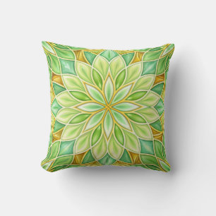 Oreiller décoratif avec motif floral géométrique