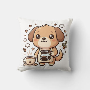 Oreiller Décoratif Barista Chien Mignon Kawaii
