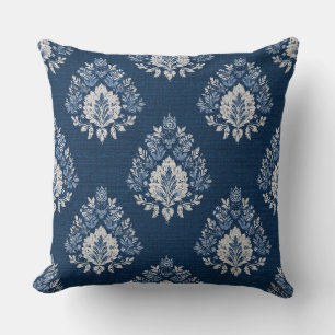 Oreiller décoratif bleu jeté