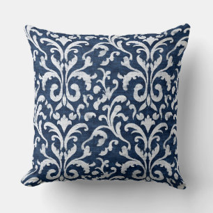 Oreiller décoratif bleu jeté