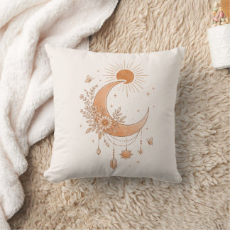Oreiller décoratif Boho Soleil & Lune Floral