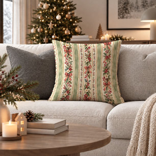 Oreiller décoratif botanique de Noël fantaisiste