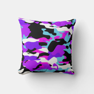 Oreiller décoratif camouflage couleur violet spéci
