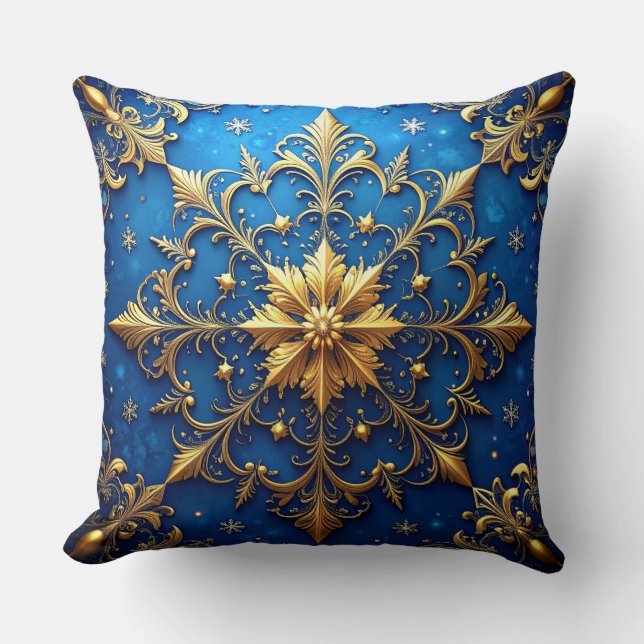 Oreiller décoratif de Noël bleu (Recto)
