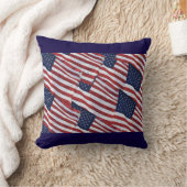 Oreiller décoratif drapeau USA deux faces (Couverture)