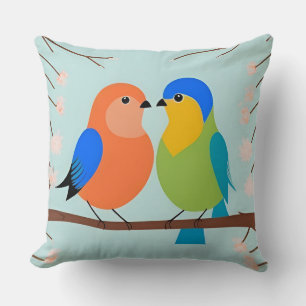 Oreiller décoratif Duo de Cartoon Bird 🌸✨ Accent