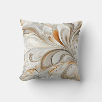 Oreiller décoratif en marbre beige et or