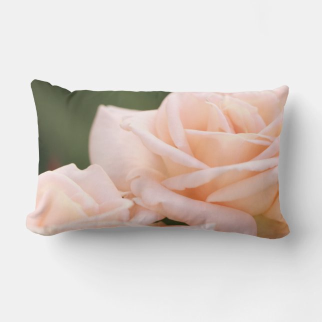 Oreiller décoratif Fleurs Roses Crème Beige (Recto)
