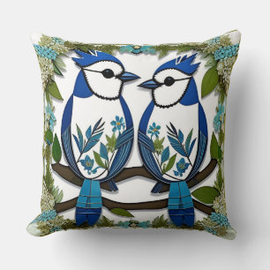 Oreiller décoratif Geai bleu Oiseau Décoration de