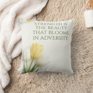 Oreiller décoratif inspirant aux tulipes blanches