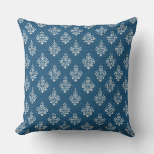 Oreiller décoratif jeté bleu