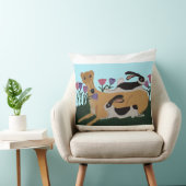 Oreiller décoratif Lévrier et amis lapins (Chaise)