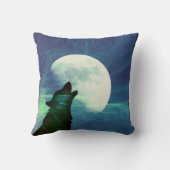 Oreiller décoratif Loup de nuit mystique (Verso)