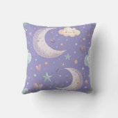 Oreiller décoratif Lune et Étoiles Violettes (Verso)