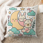 Oreiller décoratif Lune Lapin et Ours Fantaisiste (Couverture)