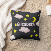 Oreiller décoratif monogramme nuages et étoiles du (Couverture)