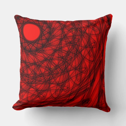 oreiller décoratif noir et rouge (Recto)