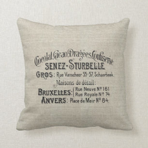 Oreiller décoratif vintage avec publicité pour Cho