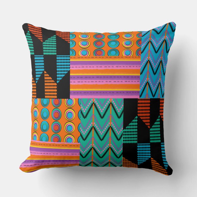 Oreiller Designer Aztèque Africain Multi (Recto)