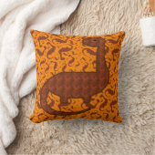 Oreiller dinosaure marron et orange mignon (Couverture)