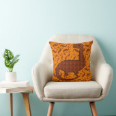 Oreiller dinosaure marron et orange mignon (Chaise)