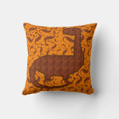 Oreiller dinosaure marron et orange mignon (Verso)