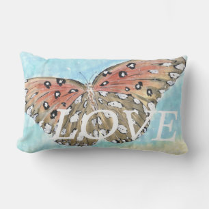 oreiller d'inspiration papillon bleu ciel d'amour