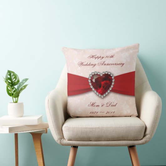 Oreiller doux Damask 40e anniversaire Mariage (Chaise)