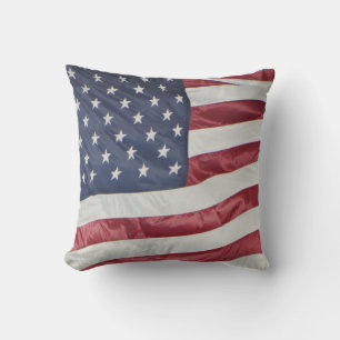 Oreiller Drapeau Américain Patriotique Rouge Blanc
