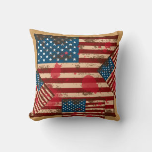 Oreiller Drapeau Grunge