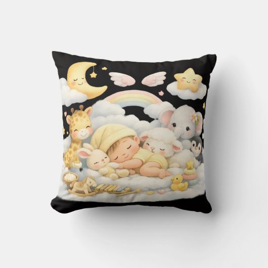 Oreiller Dreamland pour bébé – Animaux mignons et (Recto)