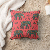 Oreiller éléphant bohème rose corail (Couverture)
