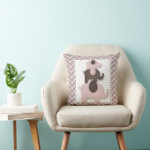 Oreiller éléphant chevron gris et rose (Chaise)