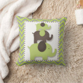 Oreiller éléphant Chevron Vert & Gris (Couverture)