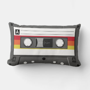 Oreiller en forme de cassette audio rétro