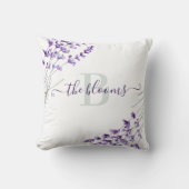 Oreiller en lavande aquarelle avec photo monogramm (Recto)