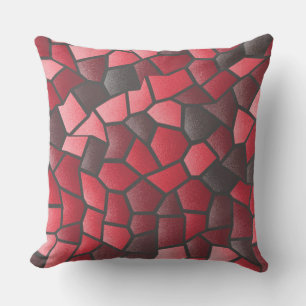 Oreiller en mosaïque rouge