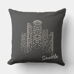 Oreiller en polyester sur la skyline de Seattle