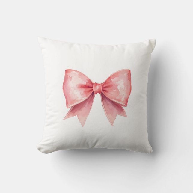 Oreiller esthétique à ruban rose pâle 🎀 | Décorat (Recto)
