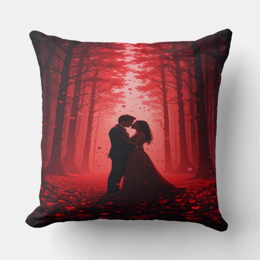 Oreiller et Cadeau Couple de la Forêt Romantique (Recto)