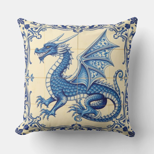 oreiller extérieur dragon ciel saphir (Recto)