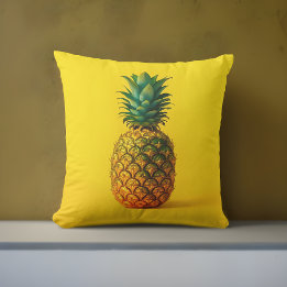 Oreiller Extérieur Jaune Ananas Moderne | Tropical