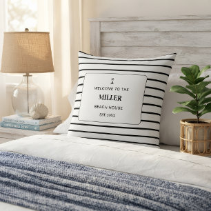 Oreiller Extérieur Personnalisé à Rayures Noires e
