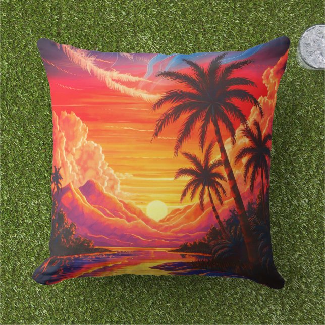 Oreiller extérieur tropical (Herbe)