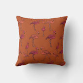 Oreiller Flamant Rose Orange Rouille (Verso)