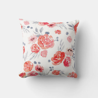Oreiller Fleur Peach Aquarelle