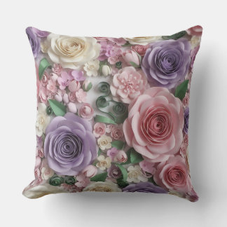 Oreiller fleuri romantique