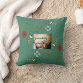 Oreiller Fleurs Fleurs Rouge Bleu Vert Monogramme (Couverture)