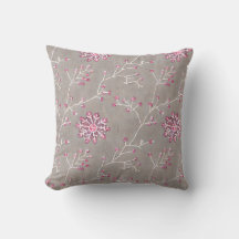 Oreiller Fleurs Roses de l'Hiver
